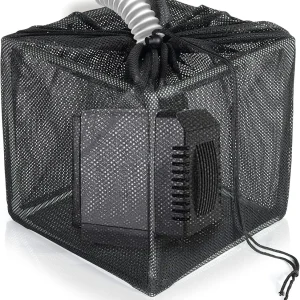 2 Pack 11.4 Inch Pond Filter Box Pump Barrier Bag, Koi Pond Accessories With Drawstring, Anti-Clogging Pump Mesh Net Filter Media Netting for Outdoor Fish Ponds