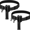 2 Pack Fishing Rod Holder Belts, Adjustable Waist Wading Belts with 2Pcs Hooks, Portable Pole Inserter for Spinning Casting Fly Fishing, Outdoor Surf Kayak Fly Fishing Gear