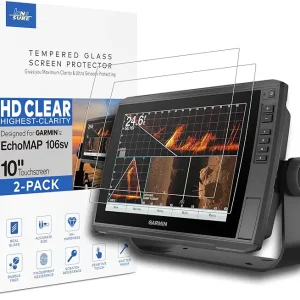 [2-PACK] for Garmin EchoMAP Ultra 102SV/106SV, Ultra 2 102SV Tempered Glass Screen Protector 10 Inch Fishfinder Touchscreen Accessories (HD Clear)