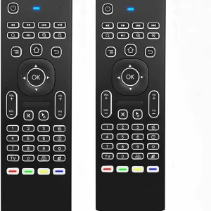2 Pack MX3 Pro Mini Keyboard Backlight Fly Remote Mouse,Android TV Remote Control,IR Learning Mini Wireless Keyboard for Android TV Box.HTPC.IPTV,Networked Set-top Box,Mini PC(Battery not Included)