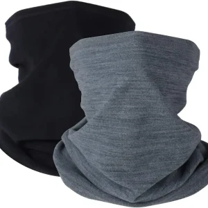 2 Pack Winter Neck Warmer Gaiter Fleece Windproof Face Mask Cover Cold Weather Scarf for Men & Women