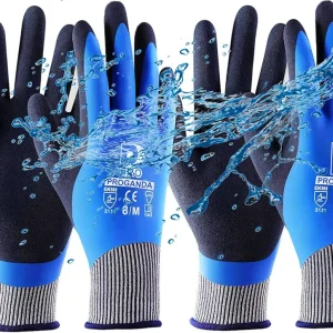 2 Pairs Waterproof Work Gloves Gardening Gloves Ultra-Grip Safety Gloves