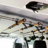 2 Pc Fishing Rod Holder for Car- Fishing Pole Rack - SUV Truck Fly Rod Holder - Holders for Garage Organization & Storage Rack Wall Organizer for Mops, Brooms, Shovel- Car Clothes Hanger bar