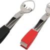2 Pcs 4 in 1 Fly Line Clippers Fishing Knot Tying Tool Multifunctional Fly Fishing Tool Fly Tying Wire Clipper Nipper Quick Knot Tool Fast Tie Nail Knotter Tackle Accessory, Black & Red