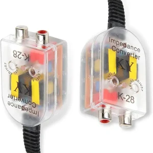2 PCS Car Audio System CD Player Subwoofer High Frequency to Low Frequency Converter, RCA line Control Audio Signal Auxiliary Input Accessories, Suitable for Most Cars (Transparent)