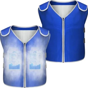 2 Pcs Cooling Vest for Men Women Ice Cooling Work Vest with 40 Pcs Cooling Packs and 12 Pcs Bubble Bag Ice Sports Cooling Vest for Heat Relief Cool Jacket for Fishing Cycling Running Garden Motorcycle