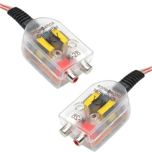 2 PCS RCA Converter Car Audio, Automobile Line Output Converter Subwoofer, Speaker to RCA Converter, High Low Converter Car Audio