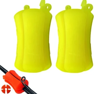 2023 New Portable Fishing Rod Fixed Ball, Reusable Rubber Fishing Pole Clip Silicone Fishing Rod Beam, Durable Fastener Binding Clip Fishing Pole Clip for Boat Fishing Supplie (A-2PCS Yellow)