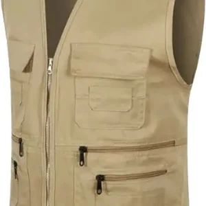 2024 Men's Fishing Vest Utility Safari Travel Vest Outdoor Summer Vest with Pockets Work Photo Cargo Fly Vest