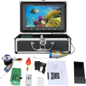 2024 Upgrade Underwater Fishing Camera 10" HD 1080P Ice Fishing Camera 15pcs White LEDs + 15pcs Infrared for Dark,Portable Ice Fishing Fish Finder for Sea, Lake, Boat, Ice Fishing(Size:15M)