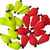 20pcs Float Foam Tear Drop Strike Indicator Fly Fishing Strike Fly Fishing Bobber (Fluorescent Yellow x 10 + Orange Red x 10)