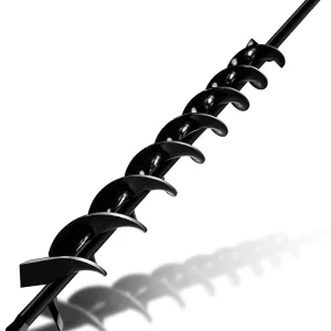 23" x 1.6" Upgraded Auger Drill Bit with Sharp Thickended Blades 8 Laps Spiral Blades-Rapid Speed Transfer Soils to Edge, Garden Auger Spiral Drill Bit,Soil Auger for Post Hole Digger(Black)