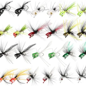 24 Pieces Fishing Lure Kit Bass Fishing Kit Fishing Assortment Topwater Bait for Bass Steelhead