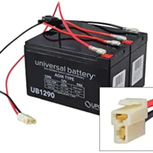 24 Volt Battery Pack for Pulse ATV Quad Ride-On Model 166101 (Black & Red Version Only) (9 Ah, with Harness) - Replacement Set of 2 Premium Rechargeable AGM Batteries with Wiring Harness