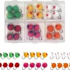 24pcs Fly Fishing Flies Kit Brass Beadhead Glo Bug Egg Floating Fly Lure for Salmon, Steelhead, Trout, Fishing Accessories