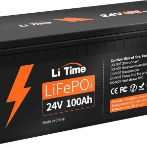 24V 100Ah LiFePO4 Battery 25.6 Volt Deep Cycle Lithium Iron Phosphate Solar Battery 2560Wh for RV, Trolling Motor, Marine