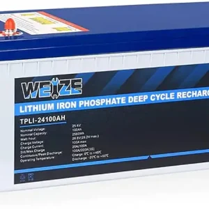 24V 200AH LiFePO4 Lithium Battery, Built-in 100A BMS, Up to 8000 Deep Cycles Rechargeable Battery Perfect for Solar System, RV, Camping, Marine, Off Grid Applications
