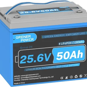24V 50Ah TM LiFePO4 Battery, Group24, Built-in 100A BMS, 24V Lithium Battery, 10 Years Lifespan Deep Cycle Battery Fit for 100lbs Trolling Motor, Fish Finder, Marine, RV, Solar Off Grid