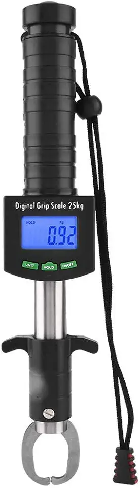 25kg/55lb Muti-Function 3-in-1 Fish Lip Fish Lip Grabber with Digital Weight Scale & 1m Tape Measure for Fly Fishing Tool, Fishing Gear, Fishing Gifts for Men