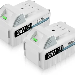 2Pack 6.0Ah Replacement Battery for Snow Joe Sun Joe 24V Battery for Snow Joe 24VBAT-LTE/LTW/LT 24BAT-LTX Series