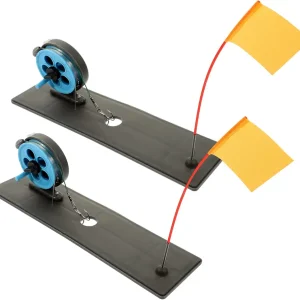 2pcs Snow Ice Fishing Flag Jaw Jacker Ice Fishing Ice Fishing Tip up for Winter Fishing Winter Flag Marker Rod Lure Fishing Rod Outdoor Supply Telescopic Travel Abs Bait