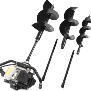 2Stroke/4Stroke Auger Post Hole Digger Earth Auger Post Hole Digger with Drill Bits Gas Powered Heavy Duty Digging Tools Single-Cylinder Air-Cooled for Farmland Garden Lawn (2Stroke 72CC 4.1HP)