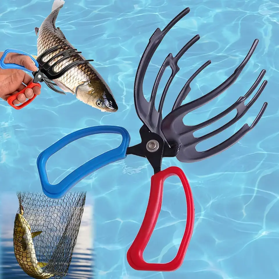 3 Claw Fish Gripper, Fishing Pliers Gripper, 2025 New Multifunctional Metal Fish Control Clamp Forceps, for Catch Most Freshwater Fish Fishing Accessories (3 Claw Fish Gripper)