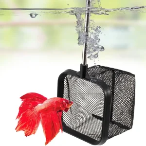 3 Inch Aquarium Fish Net for Betta Fish Tank Nano Nylon Net with Extendable Handle 6-16 Inch, 1 Yr Warranty