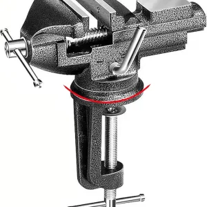 3 Inch Universal Home Vise, 360� Swivel Base Portable Bench Clamp, Black