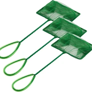 3 Pack Fish Net Aquarium Fine Fishing Mesh with Plastic Handle, 6-Inch