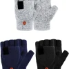 3 Pack Mittens Fingerless Gloves Winter Knitted Convertible Fingerless Gloves Flip Top Warm Mittens for Men Women