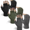 3 Pairs Winter Touchscreen Fingerless Gloves Cold Weather Thermal Warm Glove for Men Women