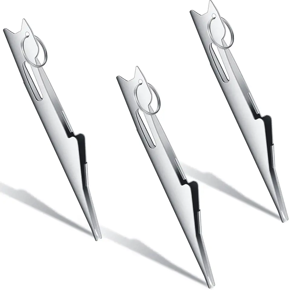 3 Pcs Fishing Line Knot Tyer Quick Tie Tool Fly Nail Knot Tool Fly Angler Accessories Fly Tying Equipment for Hooks Lures Lines Men, Silver