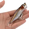 3 Pcs Lifelike Topwater Popper Fishing Lures and Baits,Crankbait Jerkbait Plug Popper Lures for Fishing and Hard Swimbaits for Trout Bass Salmon in Saltwater and Freshwater
