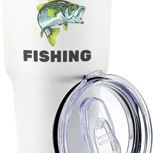 30 oz Life�s Better Fishing Tumbler � Double Wall Vacuum Insulated, Spill-Proof, Keeps Drinks Cold for 36 Hours & Hot for 8 Hours, Sweat-Free, Gift for Fishing Enthusiasts