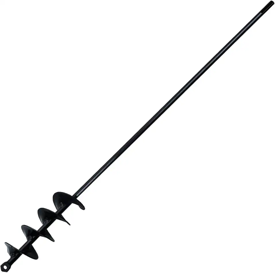 30" x 2" Extended Length Auger Drill Bit for Planting Bulb & Bedding Plant Auger 100% Solid Barrel-No Need to Squat Post Hole Digger for 3/8" Hex Drive Drill- Easy Planter Garden Auger