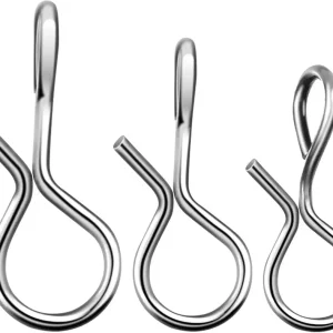 300 Pieces Fly Fishing Snaps Stainless Steel Fly Fishing Snap Hooks Fast Change Lure Snaps for Flies Hook and Jigs, Mixed Sizes