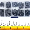 300PCS Small High-Carbon Steel Barbed Fishing Hooks with Holes, 10 Specifications of Fishing Hooks, Portable Boxed Hooks, Powerful Hooks That Can Adapt to Various Fishing Environments