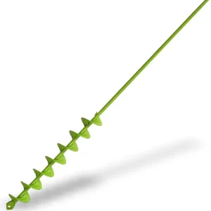 32" x 2" Upgraded Elongated Auger Drill Bit- No Need to Squat Post Hole Digger,100% Solid Barrel Extended Length Intensive Blades Heavy Duty Green Auger Drill Bit for Planting for 3/8" Hex Drive Drill