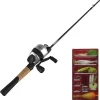 33 Spincast Reel and 2-Piece Fishing Rod Combo, 5-Foot 6-Inch Durable Fiberglass Rod, Quickset Anti-Reverse Fishing Reel with Bite Alert