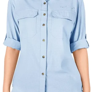 33,000ft Women's UPF 50 UV Sun Protection Shirt, Cool Quick Dry Long Sleeve Outdoor Fishing Hiking Safari Travel Shirt