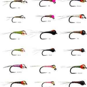 36 Effictive Tungsten Bead Perdigon Nymphs Fly Fishing Flies Assortment | Trout and Grayling Fishing Lure | Waterproof Fly Box
