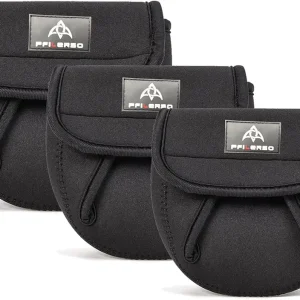 3Pcs Fishing Spinning Reel Covers Bag Baitcasting Trolling Fishing Reel Protective Case Pouch Sleeve Gloves Fishing Bags Fits 1000-8000 Series Reel 3Size (3Pack 3szie)
