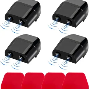 4 PCS Deer Whistles, Deer Warning Devices with Waterproof Adhesive Tapes, Car Save Deer Whistles Avoids Collisions Suitable for Vehicles, Trucks, SUVs, Car Accessories (Black)