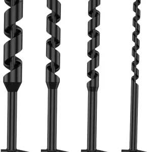 4 Pcs Hand Auger Wood Drill,Bushcraft Hand Auger Wrench Scotch Eye Wood Auger Bushcraft Auger Survival Settlers Wrench Tool Bushcraft Gear for Camping,Outdoor,Hiking,Woodworking