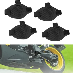 4 PCS Motorcycle Shift Pads, Adjustable Soft Rubber Motorcycle Shoe Boot Protector, Sticky Anti-slip and Anti-shedding Gear Accessories, Universal for Most Motorcycles (Black)