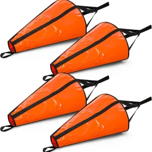 4 Pcs Sea Anchor Drift Sock Parachute Drift Anchor Nylon Trolling Boat Fishing Drogue for Yacht Inflatable Power Boat