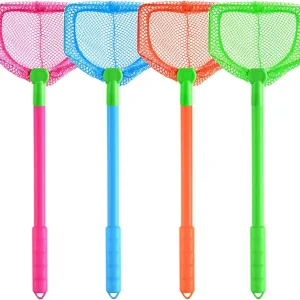 4 Pieces Kids Fishing Net Catching Bug Fish Butterfly Nets Beach Toys for Kids Outdoor Playing (Blue, Red, Orange, Green)