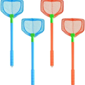 4 Pieces Kids Fishing Net Catching Bug Nets Fish Butterfly Nets Beach Toys for Kids Outdoor Playing (Blue, Orange)