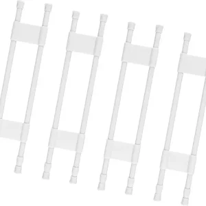 4 Sets Double RV Refrigerator Bars, 15.8"-27.6"Adjustable Non-Slip RV Fridge Tension Rods, Extendable for Refrigerator, Kitchen, Bookshelf, Cupboard, RV Refrigerator Accessories